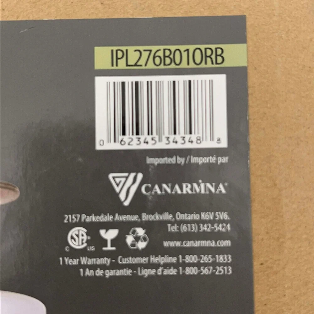 Canarm York Oil Rubbed Bronze Clear Glass Pendant‎ Light Fixture IPL276B010RB